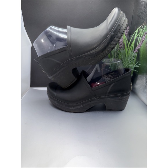Dansko Shoes - Dansko Richelle Platform Clogs Womens 37 Black Rubber Professional Us 6.5